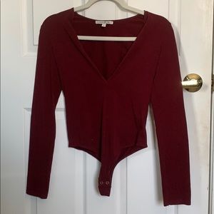 Women’s Express Deep V-Neck Thong Bodysuit